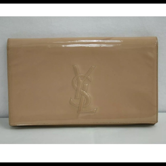 Yves Saint Laurent Handbags - YSL Belle du Jour nude patent clutch-Entrupy cert